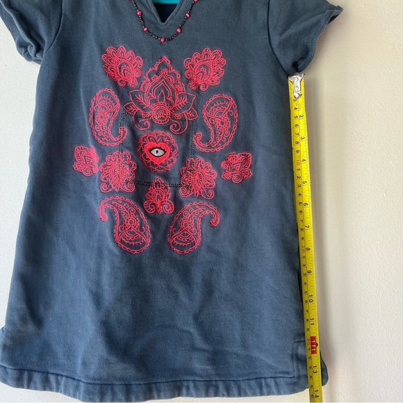 🌼 5/$25 Billieblush Girls Embroidered Beaded Knit Dress Blue Pink Paisley Size 4 - Picture 11 of 14